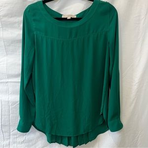 LOFT Size Small Pine Green Dressy Long Sleeve Tunic